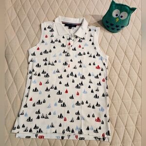 Tommy Hilfiger sleeveless collared nautical shirt xs
